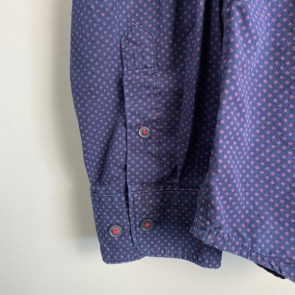 Denim & Flower Men's Purple Allover Micro Houndstooth LS Button Shirt Medium - Picture 3 of 14